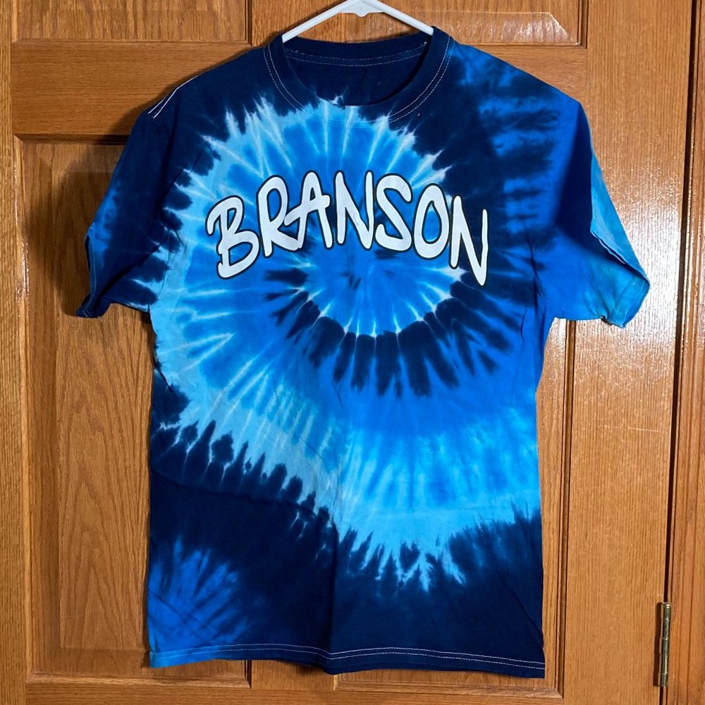 DYENOMITE Men's M Branson Missouri Blue Tie Dye Short Sleeve T-Shirt Shirt